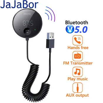 JaJaBor Auto FM odašiljač Bežični AUX 3,5 mm Аудиоприемник, TF Kartica Music MP3 player handsfree Bluetooth-kompatibilni 5,0 Komplet za Automobil