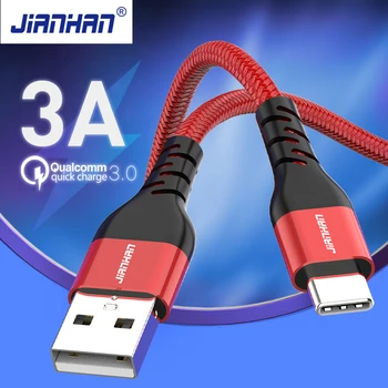 JianHan USB Type C Kabel za Samsung S20 S10 S9 S8 3A Kabel za brzo punjenje Type-C Punjač za Note 10 9 8 USB-C Kabel