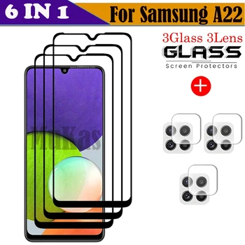 Kaljeno staklo Za Samsung Galaxy A22 Zaštitno staklo za Samsung Galaxy A22 5G Film za kamere za Samsung A22 5G Staklo
