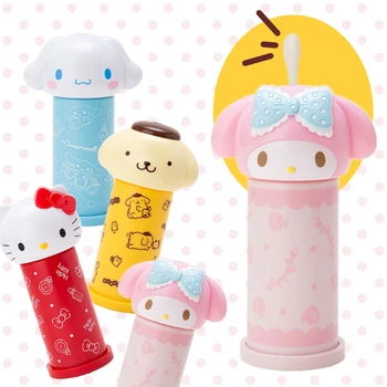Kawaii Sanrio Hello Kitty My Melody Cinnamoroll Vatu Stolni Kontejner Za Skladištenje Svim Vrstama Stvari Flip Plastični Vatu Cijev