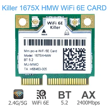 Killer 1675x za Intel AX210 1675xhmw Wi-Fi 6E 802.11 AX dual-band 2,4 G 5G 6G 5374 Mbit/s Bluetooth 5,2 mini pcie wifi mrežna kartica