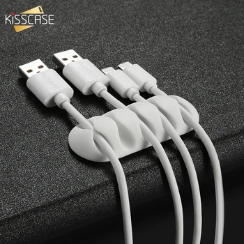KISSCASE Kabelski Organizator Silikon USB Kabel Za Namatanje Kabela Cabo Držač Fleksibilne Društvene Stezaljke Za Upravljanje Kabel Za Miša Slušalice Žice