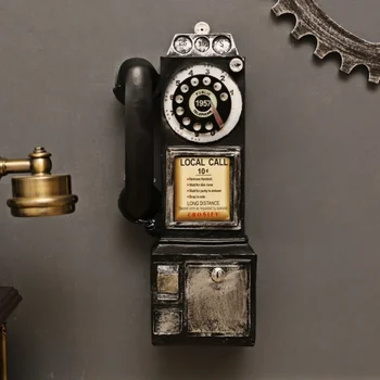 Klasicni Zidni Telefon Privjesak Vintage Model Telefona Zidni Ukras Namještaja Obrt Poklon za Bar Ukras Kuće Stari Telefon