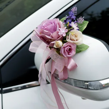 Kreativni Svadbena Dekoracija Automobila Cvijet Ručke Vrata Retrovizor Ukrasiti Ružom, Umjetnog Cvijeća I Pribor Vjenčanje Rekvizite Poklon
