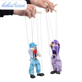 Kreativnost Drveni Klaun Marioneta, Dječje I Baby Doll Dječje Darove Zabave Šarene Podesiva Rope Lutka Ručni Rad Igračka