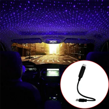 Krov Automobila Star Svjetlo u Unutrašnjosti LED Star USB Auto Ukras Noćni Laser Atmosfera Oko Projektor Kućni Dekor