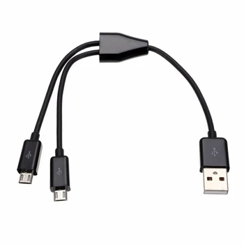 Kvalitetan Crni/Bijeli USB 2.0 na dual 2 Micro USB 2.0 Muškog Y-Razdjelnik Kabel za punjač za podatkovni Kabel za 0,2 m/0,65 m/1 M/3 ft