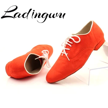 Ladingwu/ Nove Moderne muške cipele za ballroom ples mekani potplat, Crvene parhet Muške cipele za latino američkim plesovima, Moderne cipele Za latino američkim plesovima