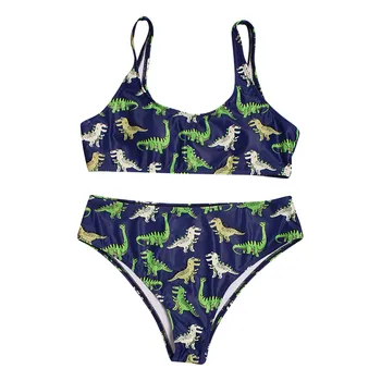 Ljetne Ženske Bikini Kupaći kostimi 2022 Mujer, Kupaći Kostim, Ženska Plaža Odjeća s po cijeloj površini Dinosaura, Komplet Bikini, Odvojeno kupaći Kostim Za Kupanje