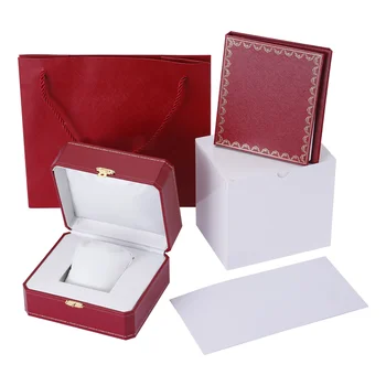 Luksuzna Crveni Okvir za muške sati, Original Kutija za ženski sati, Knjižica za muške Satove, Oznake i dokumente na engleskom jeziku, unutarnje i vanjske