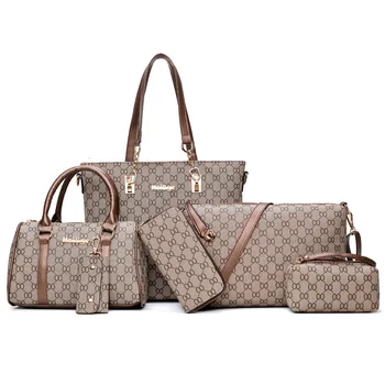Luksuzne torbe, Ženske Torbe, Dizajnerske visoko Kvalitetne Kožne Torbe s uzorkom, Ženska torba na ramenu, a torba preko ramena, Set od 6 predmeta