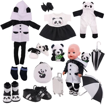 Lutka Panda, Odjeća, Obuća, Kofer, 18 inča, američka Lutka za djevojčice, 43 cm, Nova Lutka Реборн, Igračke za Djevojčice, Pribor za ruske lutke
