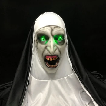Maska Redovnica Cosplay Maske Led Valak Halloween Teror Odijela Za Žene Strašna Latex Maska, Kostim Rekvizite Deluxe Mascarillas