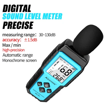 Mjerač razine zvuka digitalni decibela metar ručni db metar decibela monitor 30-130 db digitalni mjerač razine zvuka