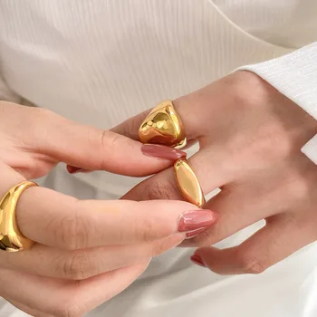 Modni Kvalitetan Prsten u Minimalistički Stil za Žene, Moderan 18-karatno Zlatno Prsten, Donje Ekskluzivni Zaručnički Prsten za Parove, Nakit Darove