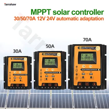 MPPT Kontroler punjenja 12 v, 24 v 50A 30A 70A Kontroler Fotonaponskih Ćelija Solarna Ploča Regulator Baterije 2 USB 5 U LCD Zaslon