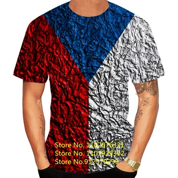 Muške Majice Odjeća 3D Berba Majice Sa po cijeloj površini Zastava Republike Češke Sportske Majice Kratkih Rukava U Stilu Hip Hop S Okruglog Izreza