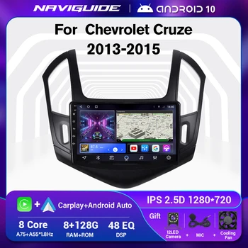 NAVIGUIDE Za Chevrolet Cruze J300 J308 2013-2015 Auto Radio Media Player Navigacija GPS Android 10 Bez 2din DVD 2 Din