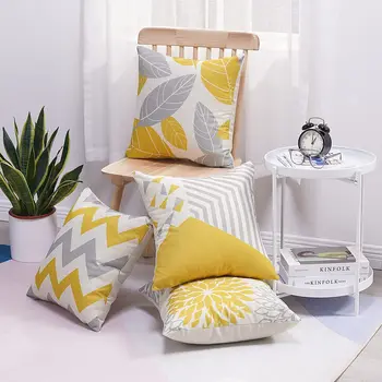 Nordijsko žuto-siva geometrijski lanena jastučnica torbica za диванной jastuci ukras kuće možete konfigurirati za vas 40x40 torba 50x50 60x60