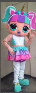 Nova Djevojka Lutka jednorog kostim maskote Halloween cosplay za Odrasle Promotivne odijela od pjene besplatna dostava
