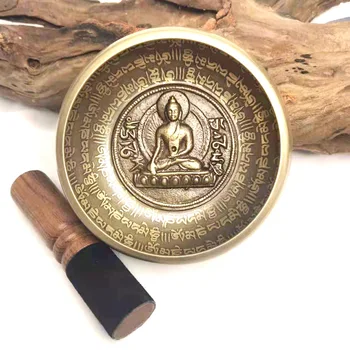 Novi Buda Tibetanski Budizam Čaša Mesing Nepal Pjevanje Zdjele Budistički Yoga Meditacija Pjevanje Bowl Sanskrt Латунная Pjevanje Bowl