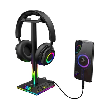 Novi RGB Igre Stalak Za Slušalice, Dva USB Priključka, Dodirna Traka za Upravljanje, Svjetiljke, Stolne Igre Slušalice, Držač, Vješalica, Pribor Za Slušalice