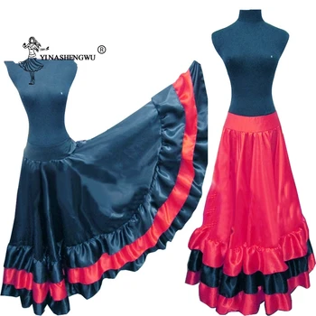Novi Stil, Španjolske Borbe s bikovima, Suknja Za Trbušni Ples, Duge Suknje Za flamenco, Crvene i crne Haljine Za Nastupe u flamenco stilu Za Žene, Plesačice