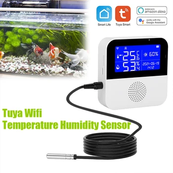 Novi Tuya WIFI Senzor Temperature I Vlažnosti LCD Zaslon Za Pametne kuće Ili Rast biljaka Visoke Preciznosti S Linije Temperature Vode
