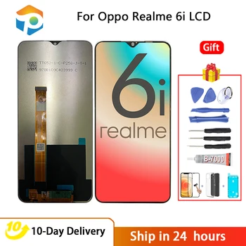 Originalni 6,5 inča Za Oppo Realme 6i verziju RMX2040 LCD Zaslon Osjetljiv na Dodir Digitalizator Sklopa S Okvirom Za Realme 6i verziju Zaslon Osjetljiv na dodir