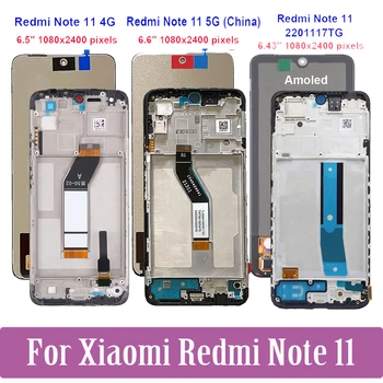 Originalni Prikaz Za Xiaomi Redmi Note 11 4G 5G LCD zaslon osjetljiv na Dodir Digitalizator Za Redmi Note11 2201117TG 21091116AC 21121119SC LCD zaslon