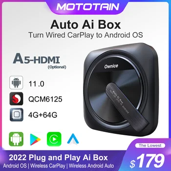 Ownice A5 HDMI Bežični Andriod11 Auto Carplay AI Box za Apple za IPTV Netflix Volkswagen Audi NISSAN Maxima Micra Murano GT-R