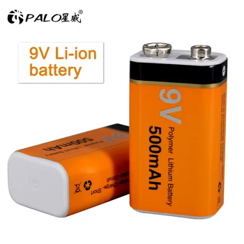 PALO 9 U Litij-ion punjiva baterija 500 mah 9 U 6F22 litij baterija od 9 v baterije za Dmm, igračke