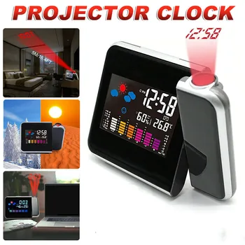 Pametan Alarm Digitalni Led Projektor Temperatura Projekcija Vremena LCD Zaslon Vremenski Sat Elektronski Digitalni Sat