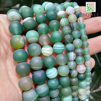 Perle od prirodnog Kamena, Mat Agatha u Zelenu Traku, Okrugle Perle, Narukvice 