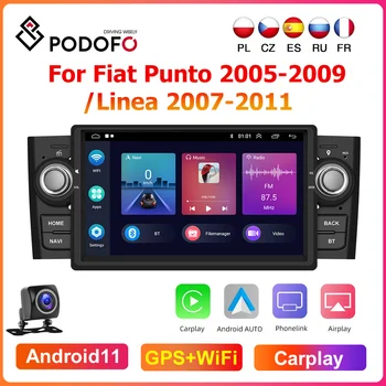 Podofo Android 2 Din Auto Stereo Multimedijalni Player Za Fiat Linea 2007-2011 Punto 2005-2009 Carplay GPS Navigacija Авторадио Wifi