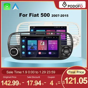 Podofo CarPlay Android Uredjaj Za Fiat 500 2007-2015 Multimedijalni Player 2 Din Inteligentni Sustav Glavna Jedinica Navigacija Stereo