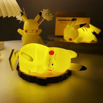 Pokemon Pikachu Žarulja Led Noćno Svjetlo Slatka Crtani Animacija Meko Svjetlo Noćni Ormarić Za Spavaće Sobe Uređenje Dječje Igračke Božićni Poklon