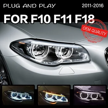 Prednji far za BMW F10 2011-2017 F11 F18 Auto LED DRL Hella 5 Xenon Leće Hid H7 528i 530i M5 Auto Oprema