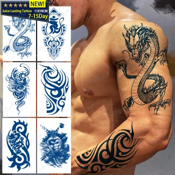 Privremene Tetovaže Za Muškarce, Tetovaže Na Leđima, Dragon, Black Velika Tetovaža i Naljepnica Za body-arta, Tetovaža Za Dječake, Tribal Dizajne, Gospodo Naljepnice