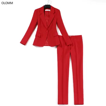 Profesionalni Odijelo Hlače Kostim Ženski Tanki Crveni Kostim Jaknu, Uske Hlače Od dva dijela 2022 Ljetna Nova Ženska Odjeća