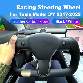 Promjene volan Yoke Za Tesla Model 3 Y 2017+ 2020 2021 2022 s Funkcijom Grijanja Koža Crna Bijela Opcionalno