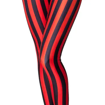 Prugasti Ženske tajice crne i crvene prugaste tajice u vertikalnu traku tajice mlijeko zebra print elastan tajice
