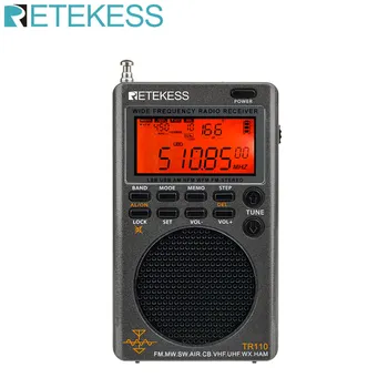 Retekess TR110 Prijenosni SSB Kratkotalasni Radio FM/MW/SW/LSB/AIR/CB/VHF/UHF Полнодиапазонное Upozorenje NOAA Digitalni Radio Budilica
