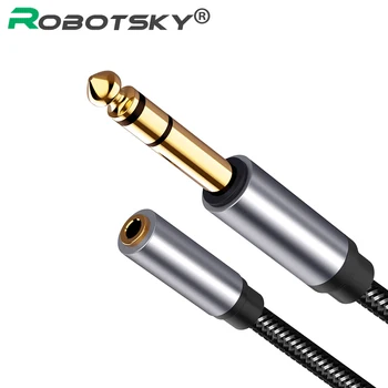 Robotsky Muški do 3,5 mm Ženski Audio AUX Kabel Slušalice Mikrofon Adapter Za Snimanje Pozlaćena 6,5/3,5 mm Pretvarač Aux Kabel