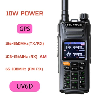 Ruyage UV6D GPS 6 Traka Amaterski Šunka Dvosmjerni Radio 999CH Air Band Prijenosni prijenosni radio VOX DTMF SOS-LCD zaslon u Boji Policajac Skener Zrakoplovstvo