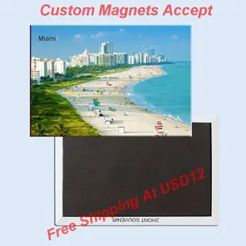 SAD Putovanja Magneti Darove Home Dekor Naljepnice, Florida Miami Beach Suvenir Magnet Za Hladnjak 5676