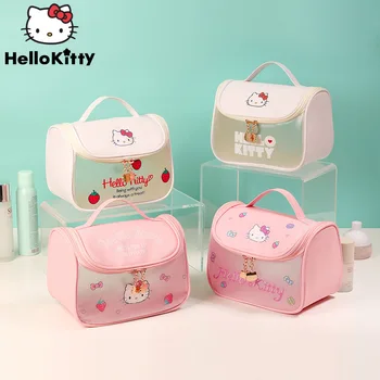 Sanrio Hello Kitty PU Косметичка Velike Vodootporne Prijenosna Torba Za Pranje Crtani Transparentno KT Mačka Putnu Torbu Za Pohranu Šminke