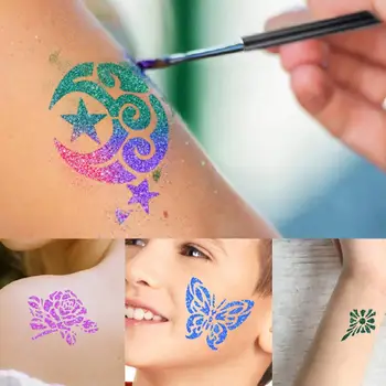 Setovi Briljantne Tetovaže 30 Boja 120 Uzoraka Diamond Bljeskalica Za Privremeno Zapošljavanje Tetovaže Dječji Set Alata Za Crtanje Lica i Tijela