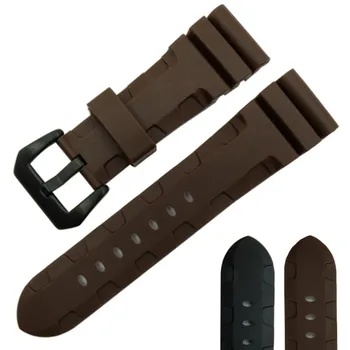 Silikonski gumeni remen za sat 22 mm 24 mm 26 mm sportski remen za sat crno smeđe boje narukvica vodootporan remen za PAM