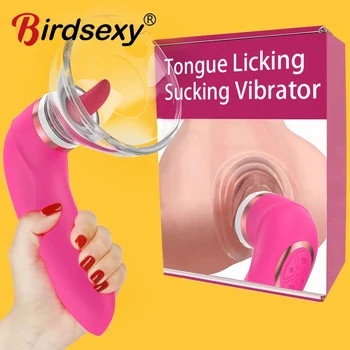 Sisa Pussy Dildo Vibrator Seks-Igračke za Žene Lizanje Jezika Stimulator Klitorisa Sisanje Bradavica Vibrator Masturbator Maser
